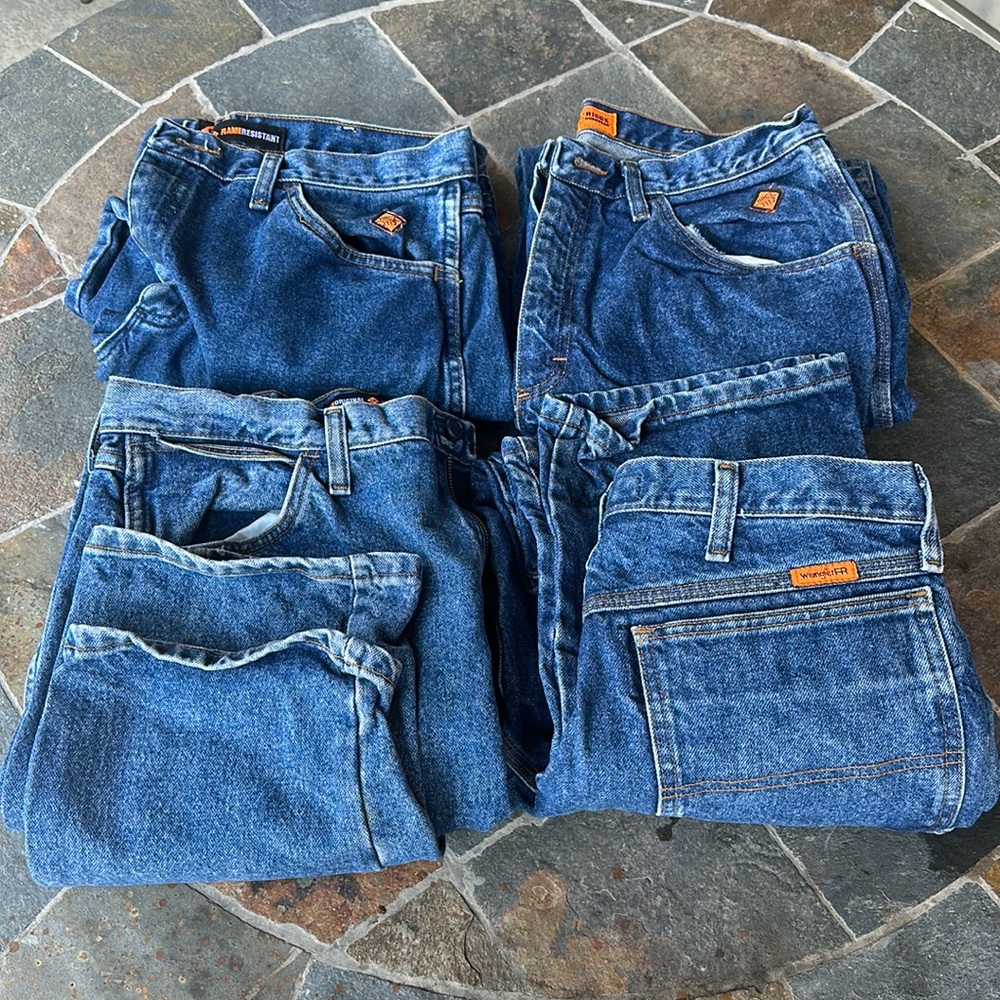 Bundle of 4 Wrangler FR Riggs Workwear Jeans